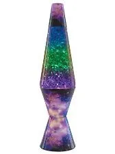 Lamp Lava 2600 14.5-inch, with Silver Glitter, Clear Liquid, Tri-Colored Globe, Decal Base Colormax Galaxy